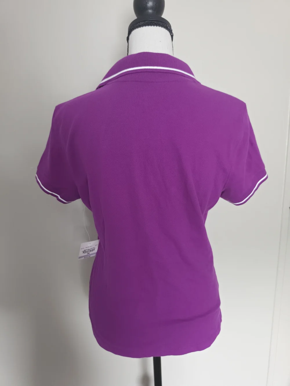 St. John's Bay Women's Purple Solid Knit Collared Short Sleeve Polo Petite M - Picture 4 of 5